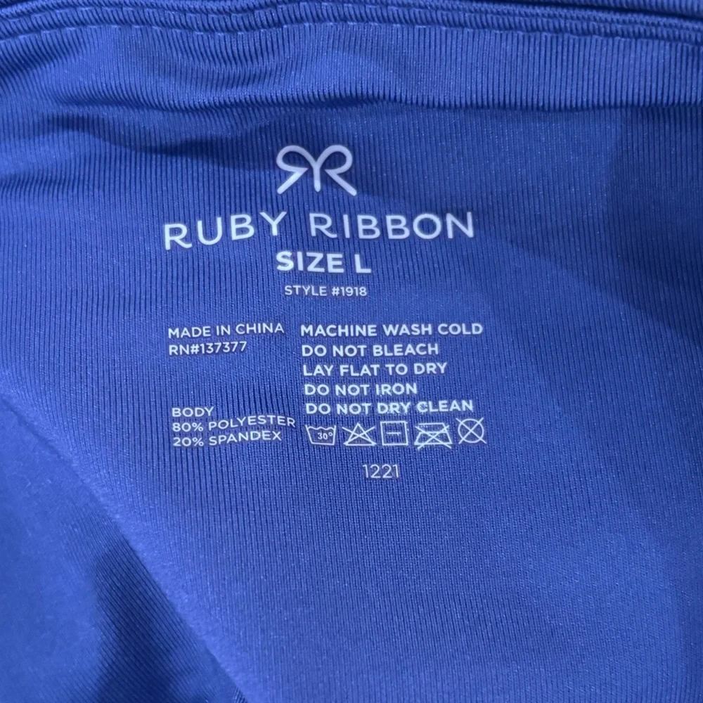 Ruby Ribbon Sport Ankle Leggings in Azure NWT Size L - Picture 3 of 5